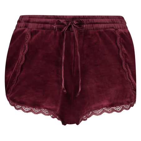 Shorts Velours Lace, Rot