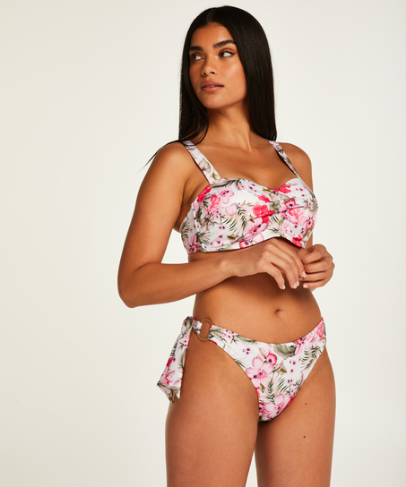 Vorgeformtes Bandeau Bikini-Oberteil Tropical, Wei&szlig;