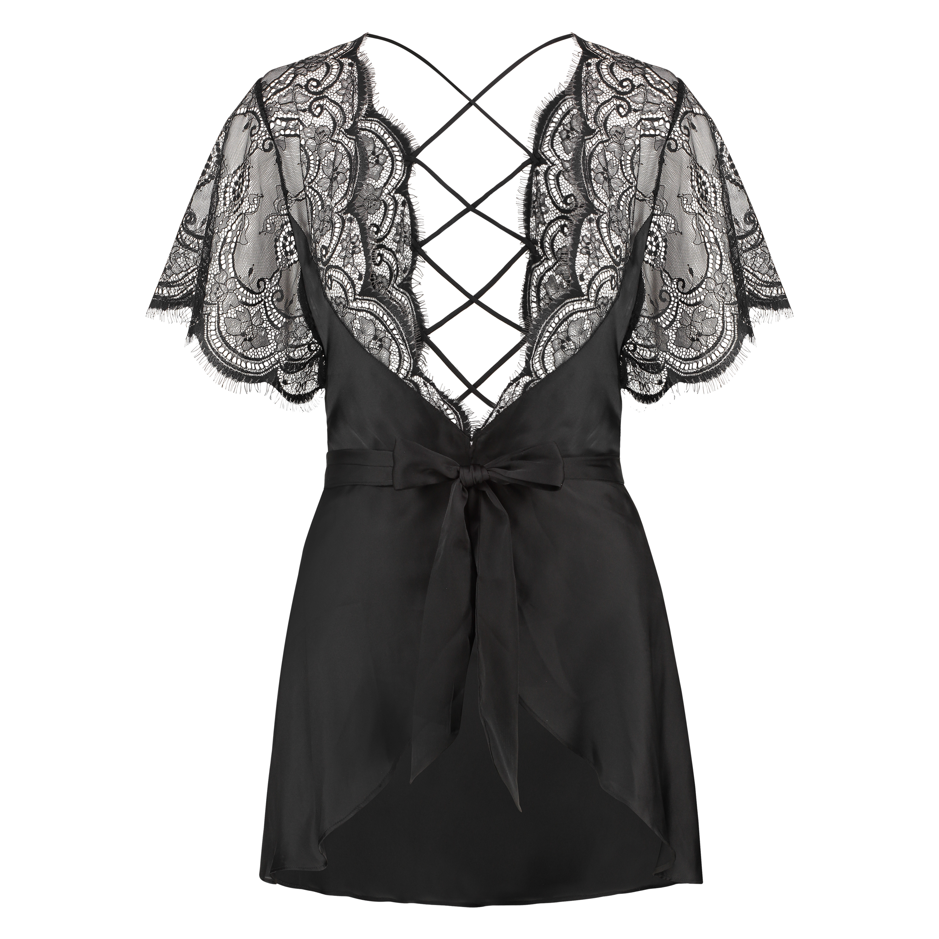 Kimono Satin Coco, Schwarz, main