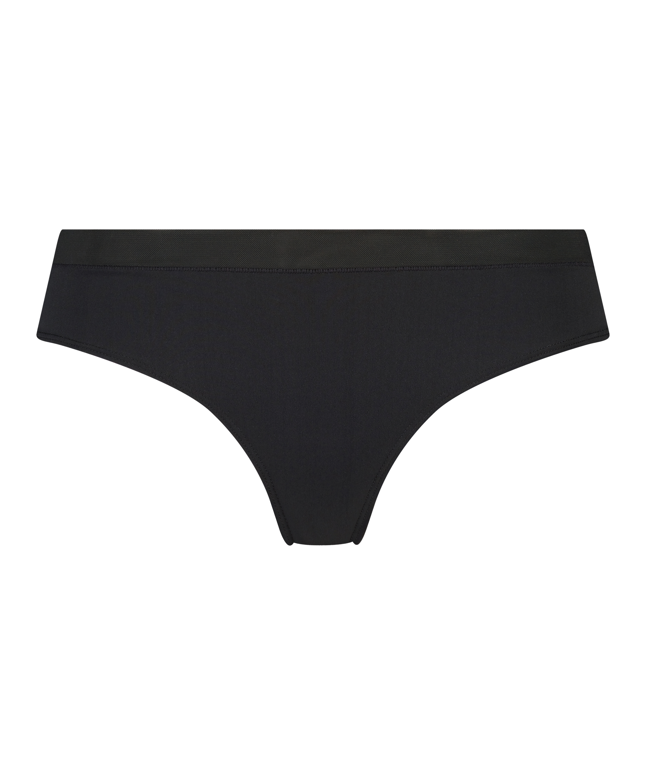 Slip brésilien en maille, Noir, main