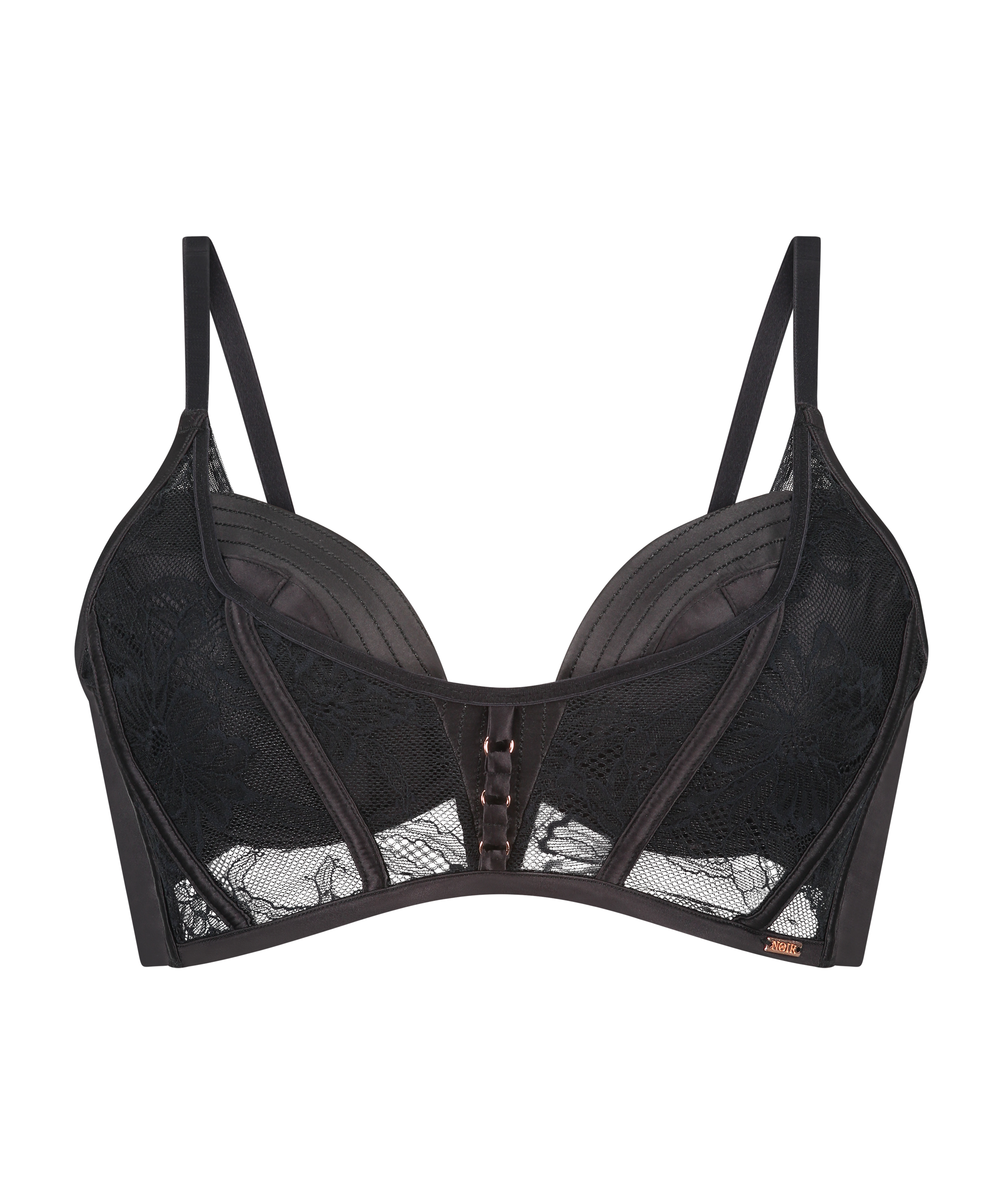 Soutien-gorge à armatures préformé longline Allura, Noir, main