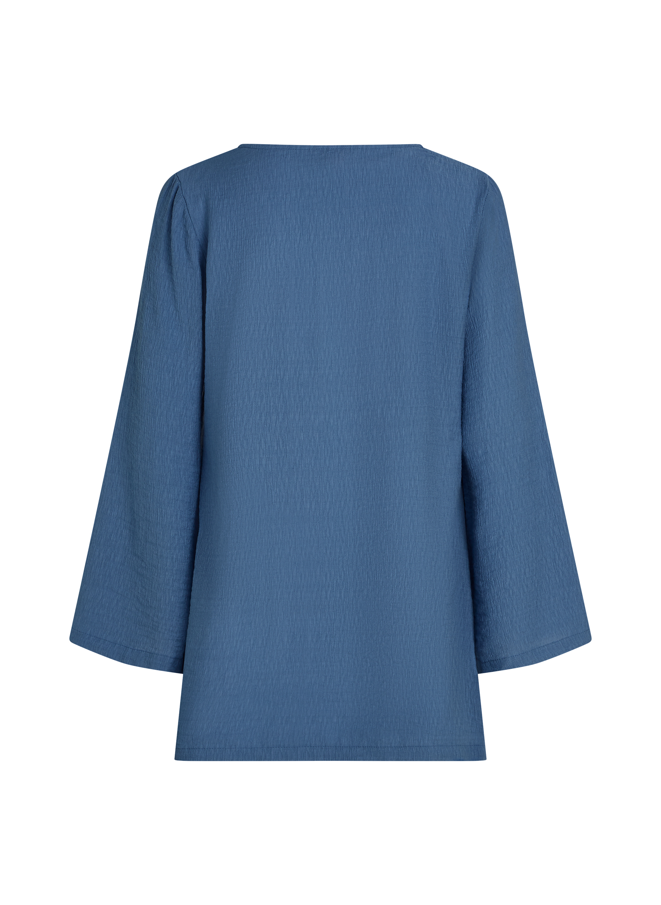 Langärmeliges Ringelkleid für den Strand, Blau, main