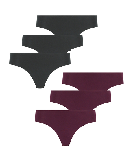 6-er Pack Invisible Brazilian Baumwolle, Blau