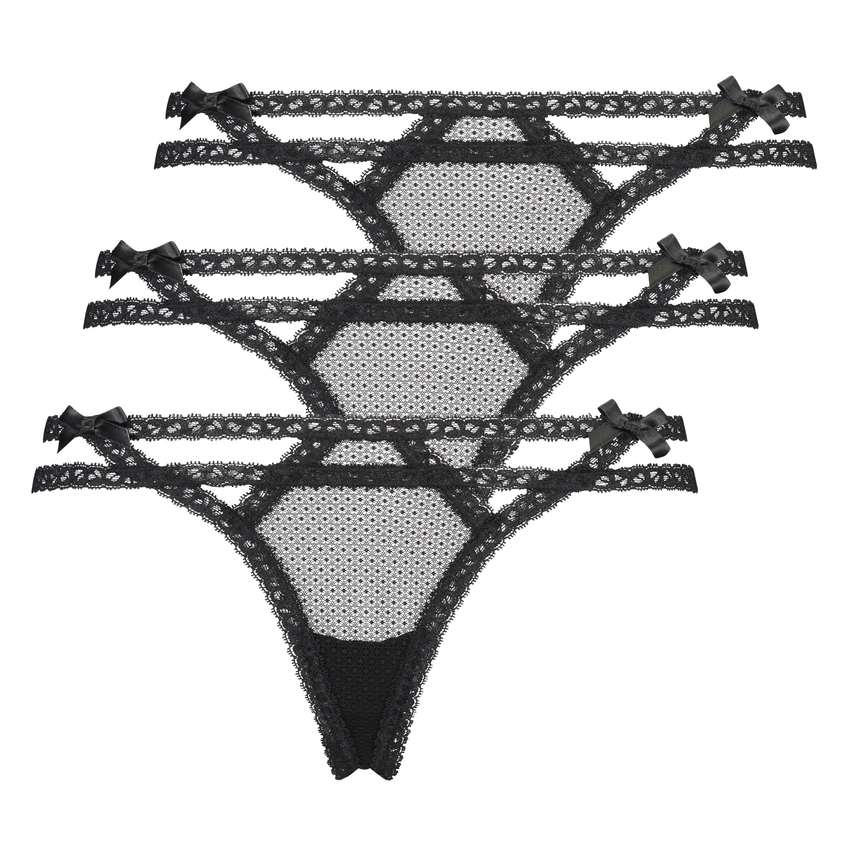 3-pack Itzel string, Schwarz, main