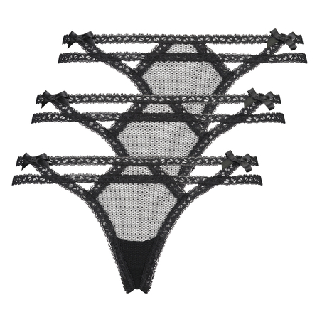 3-pack Itzel string, Schwarz