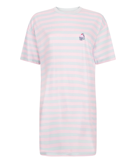 Nachthemd mit Rundhalsausschnitt, Blau