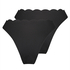 2er-Pack Bikini-Hose Scallop, Schwarz