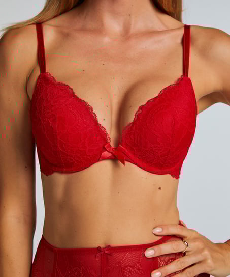 Soutien-gorge push-up à armatures préformé Teddy, Rouge