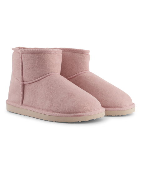 Pantoffeln in Wildleder-Optik, Rose