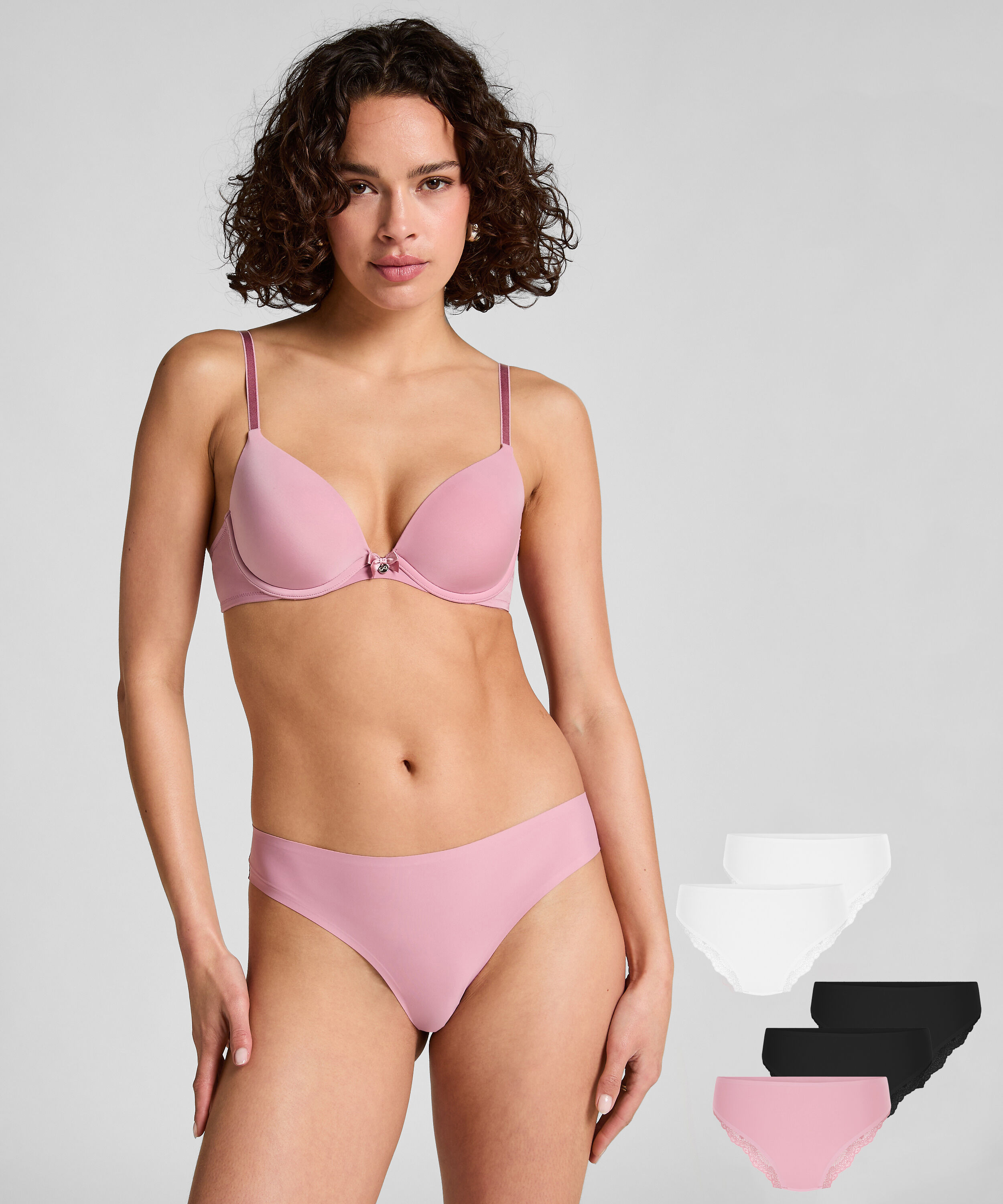 5er-Pack invisible brazilian Lace Back, Rose