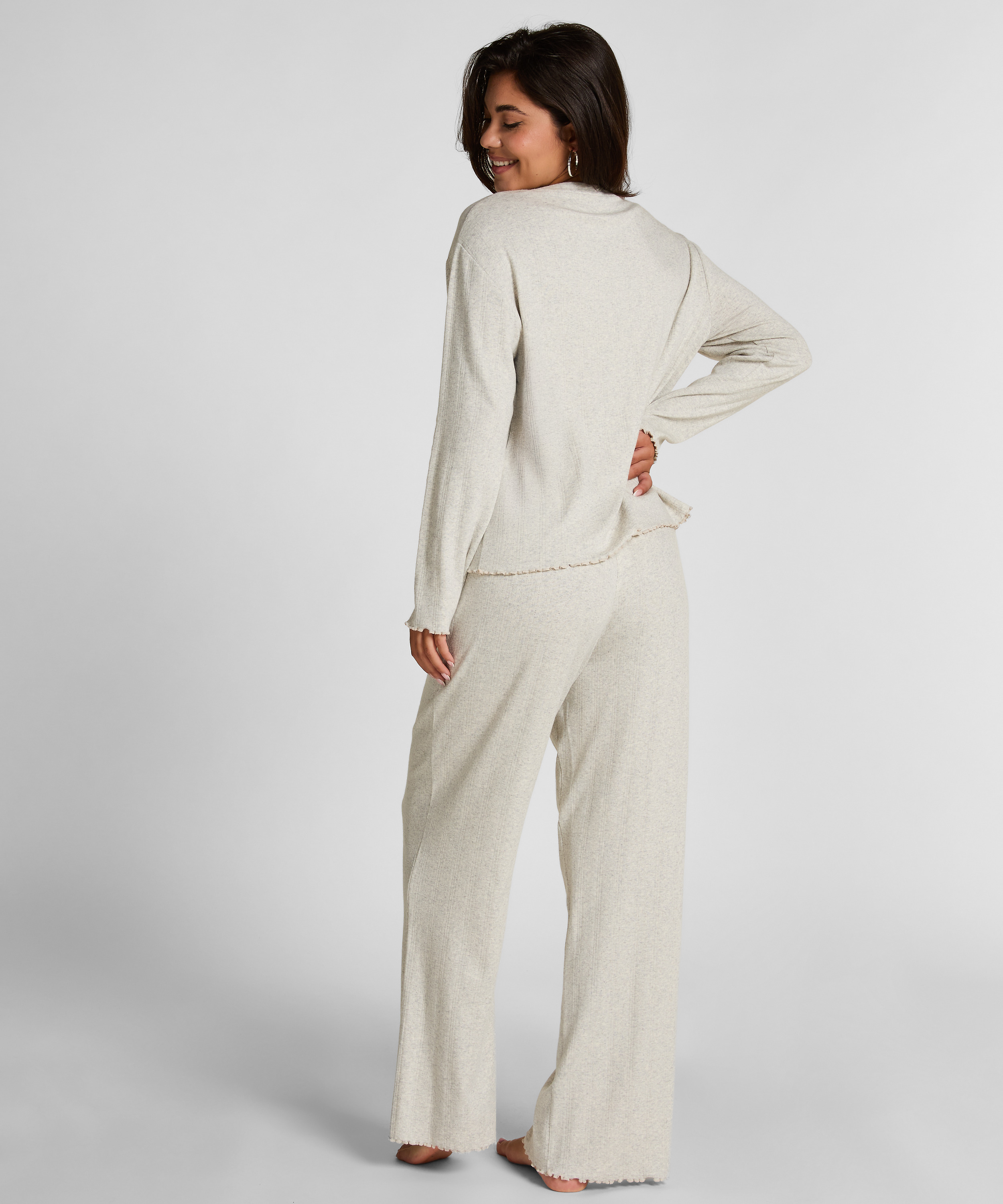 Pyjama Top Loose Pointelle, Grau, main