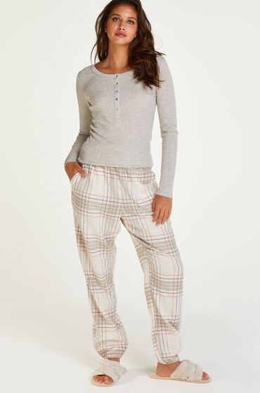 Hunkemöller Pantalon de pyjama Twill Check Gris