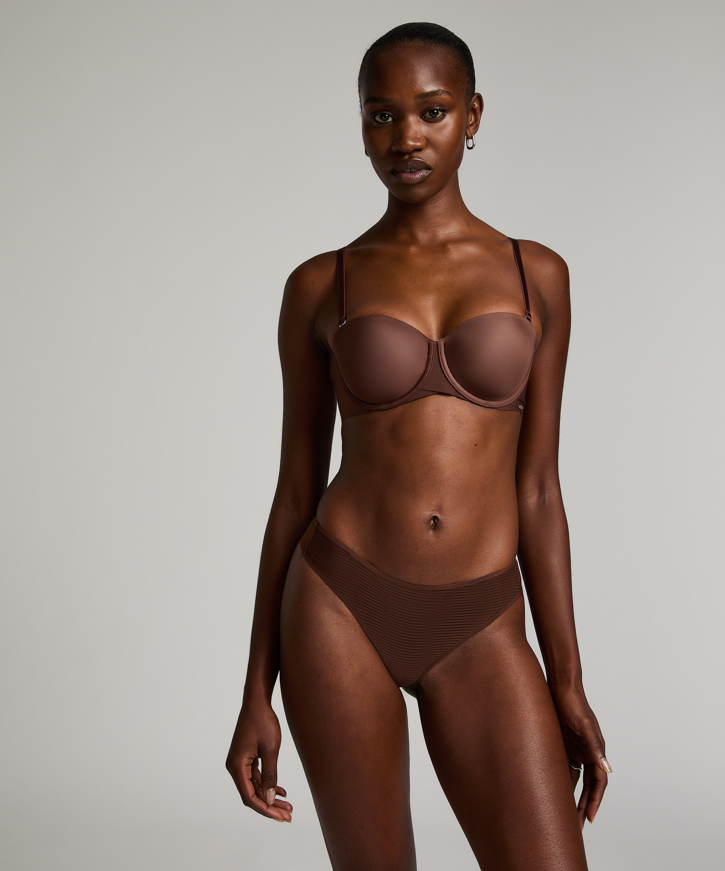 Invisible String Stripe Mesh, Braun, main