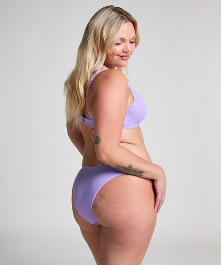 Unwattiertes Bügel-Bikini-Top Scallop, Lila