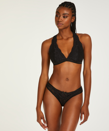 Slip brésilien échancré Arla, Noir