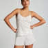 Short de pyjama Pointelle, Blanc