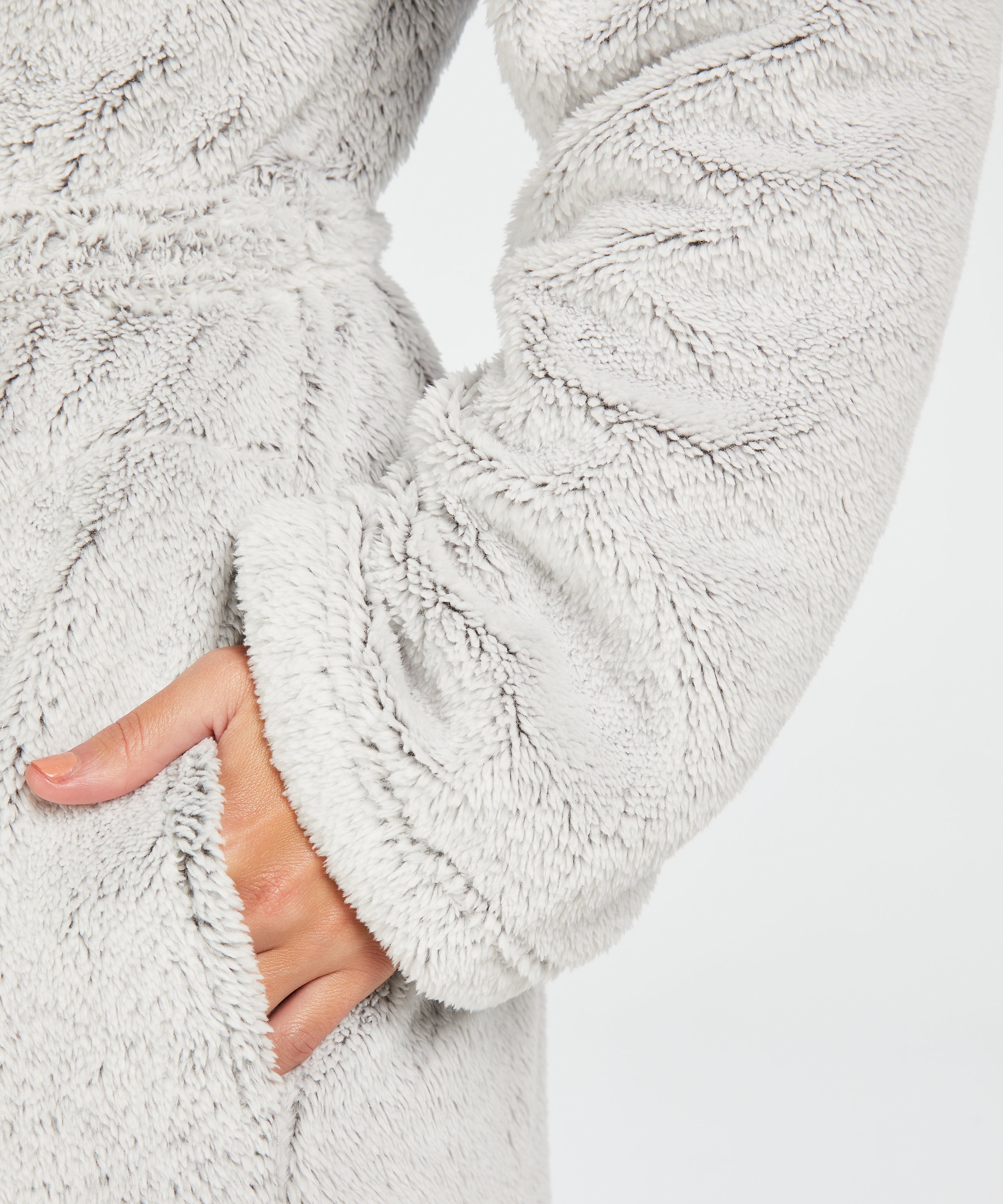 Bademantel Fleece, Grau, main