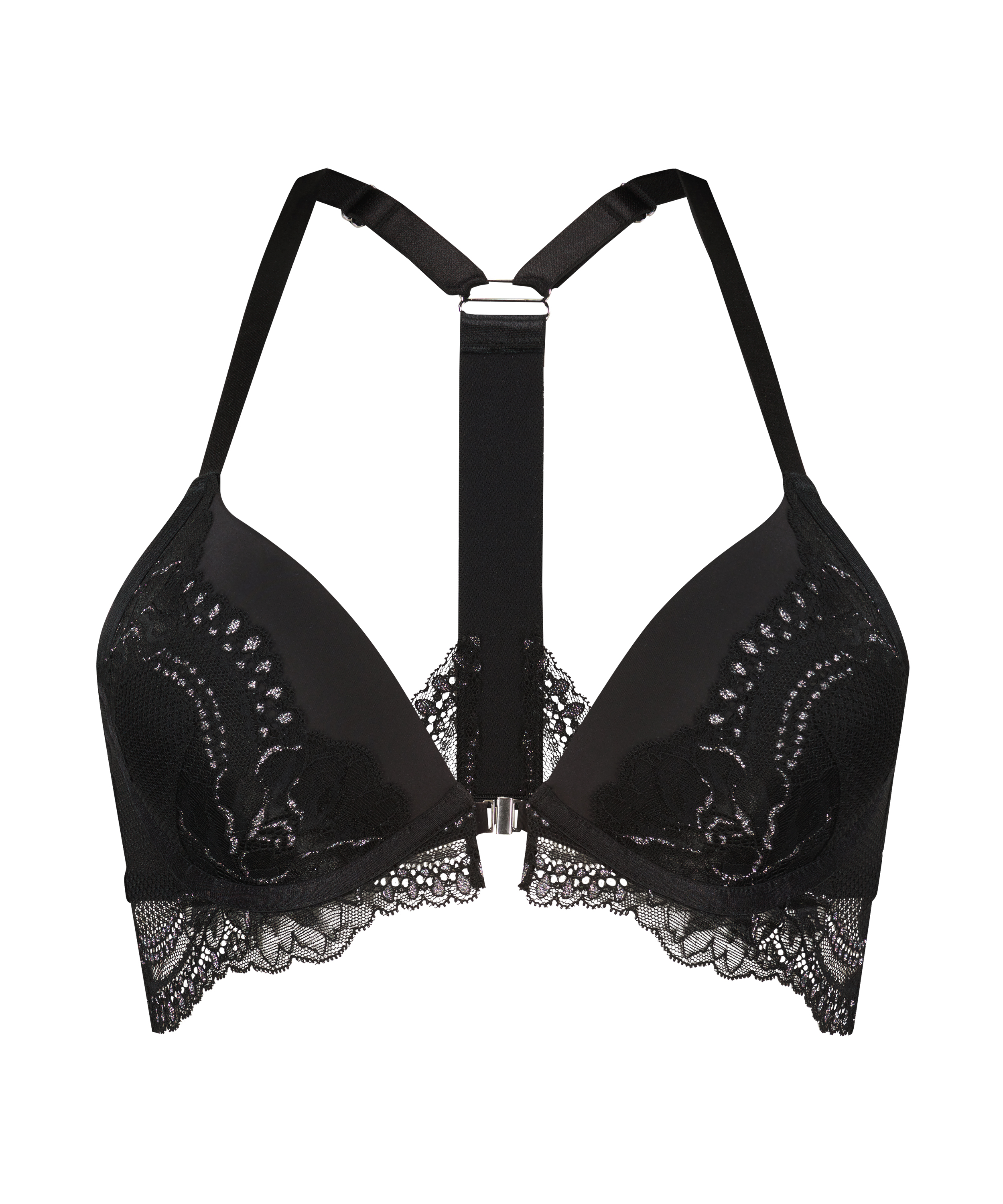 Vorgeformter Longline-Push-up-BH mit Bügel Donna Sparkle, Schwarz, main