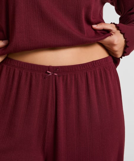 Pyjama Hose Loose Pointelle, Rot