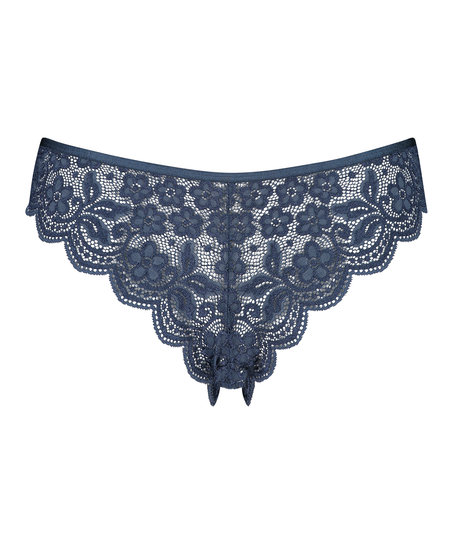 High Leg Brazilian Lace, Blau