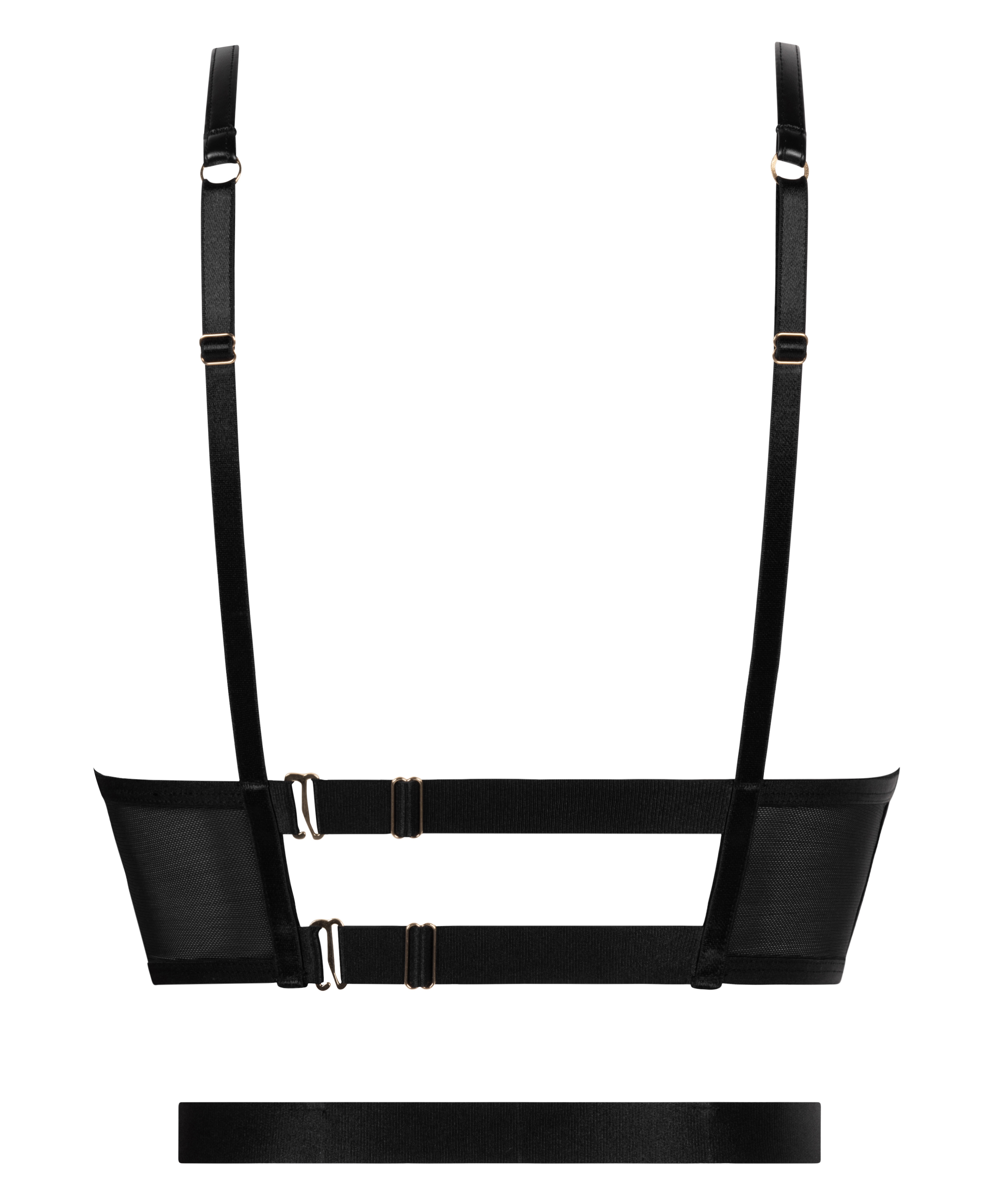 Soutien-gorge à armatures longline push-up préformé Nadia, Noir, main