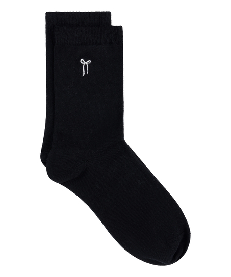 Crew-Socken aus Modal, Schwarz