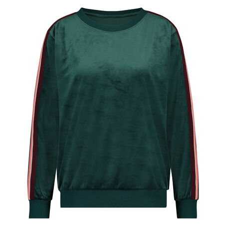 Top Velours Stripe, gr&uuml;n
