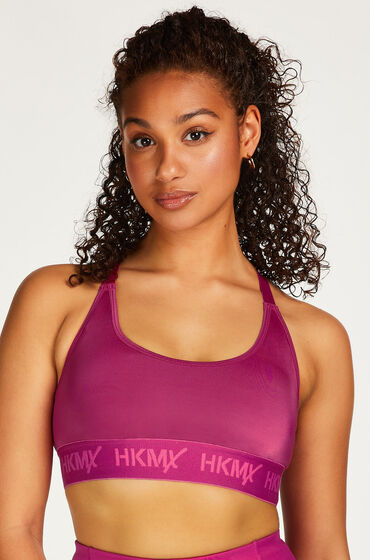 Image of Hunkemöller HKMX Sport-BH The Crop Logo Level 1 Rose