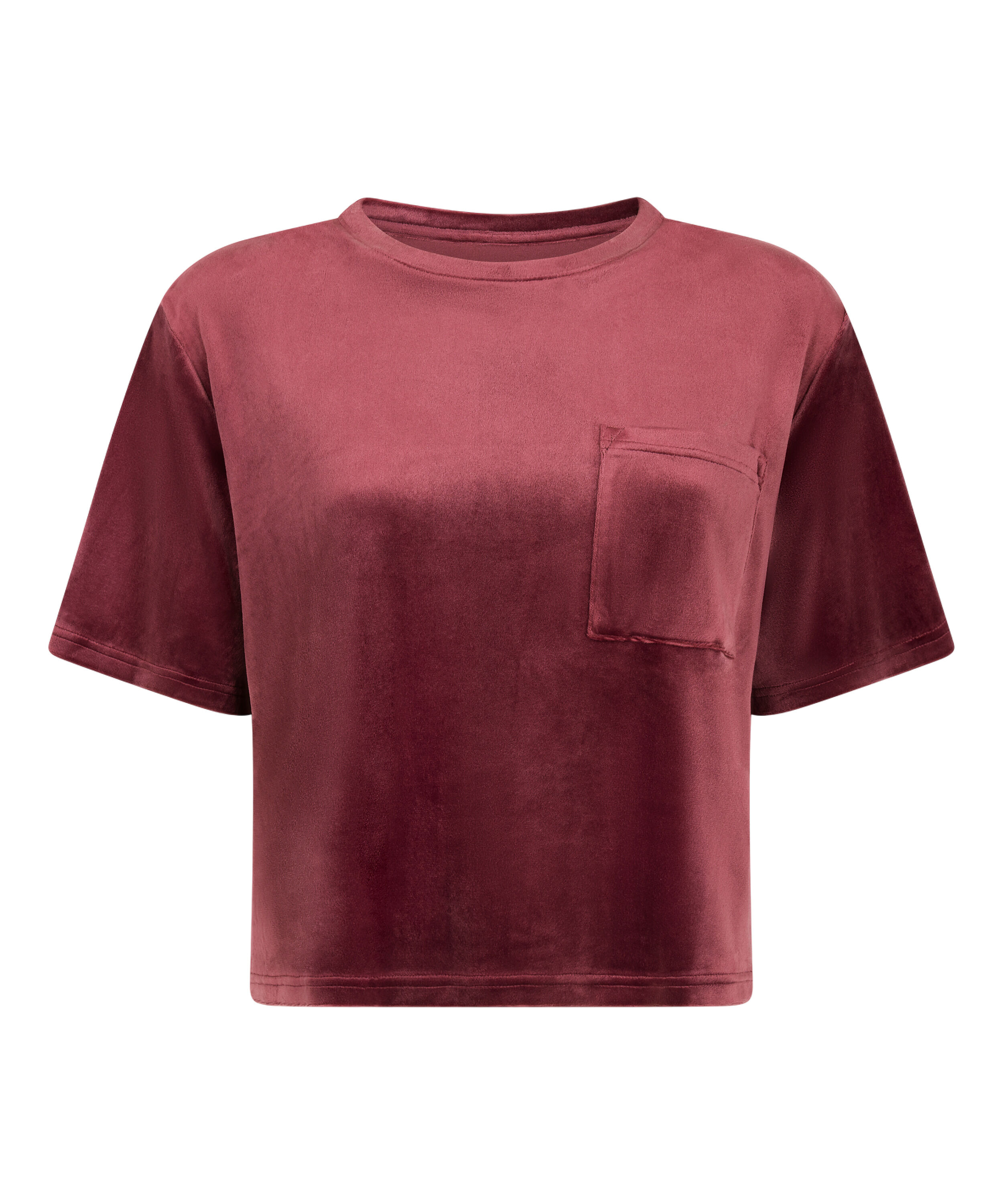 Top Velours Pocket, Rot