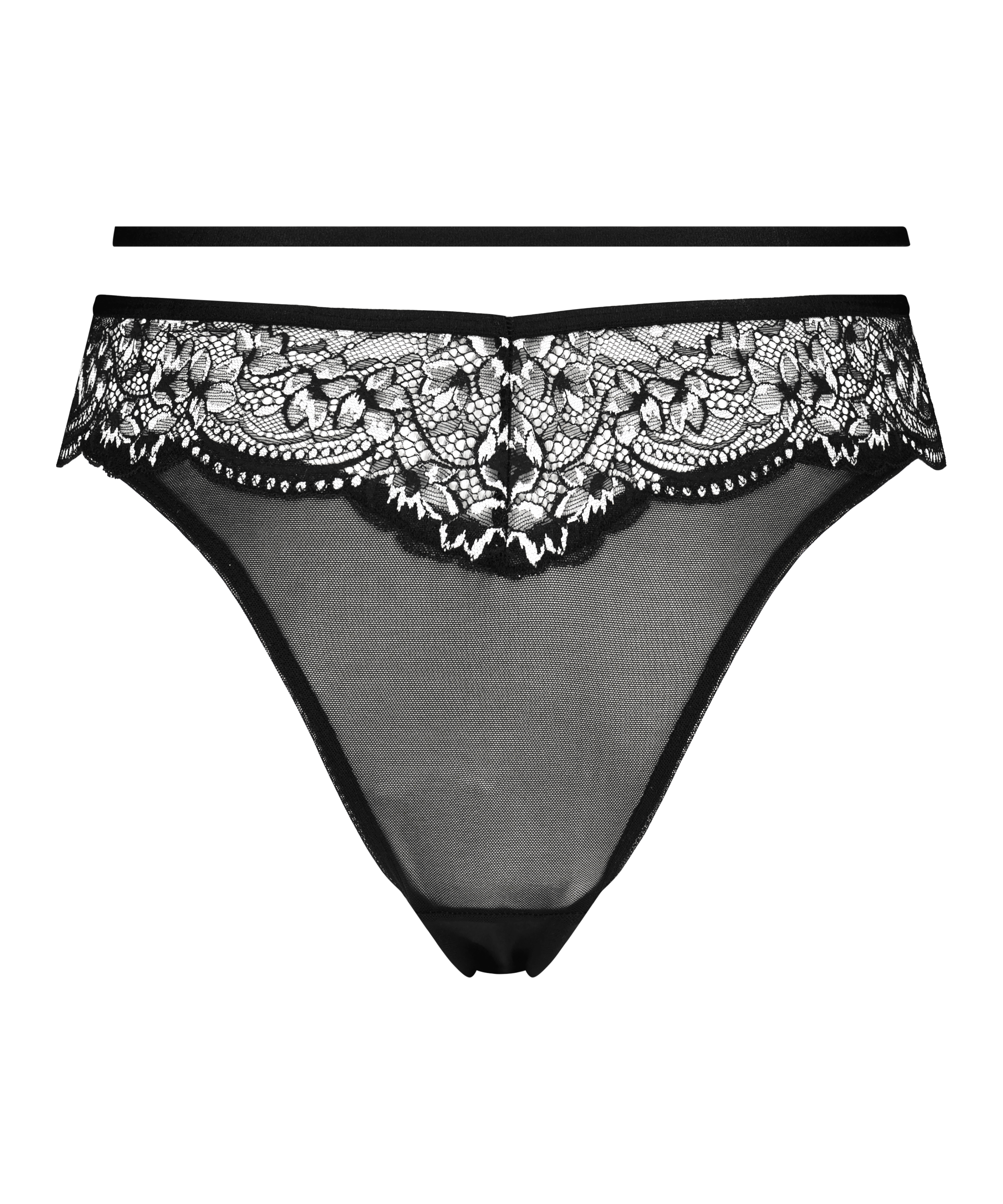 Slip br&eacute;silien taille haute Kirsty, Noir, main