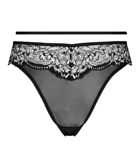 Slip br&eacute;silien taille haute Kirsty, Noir
