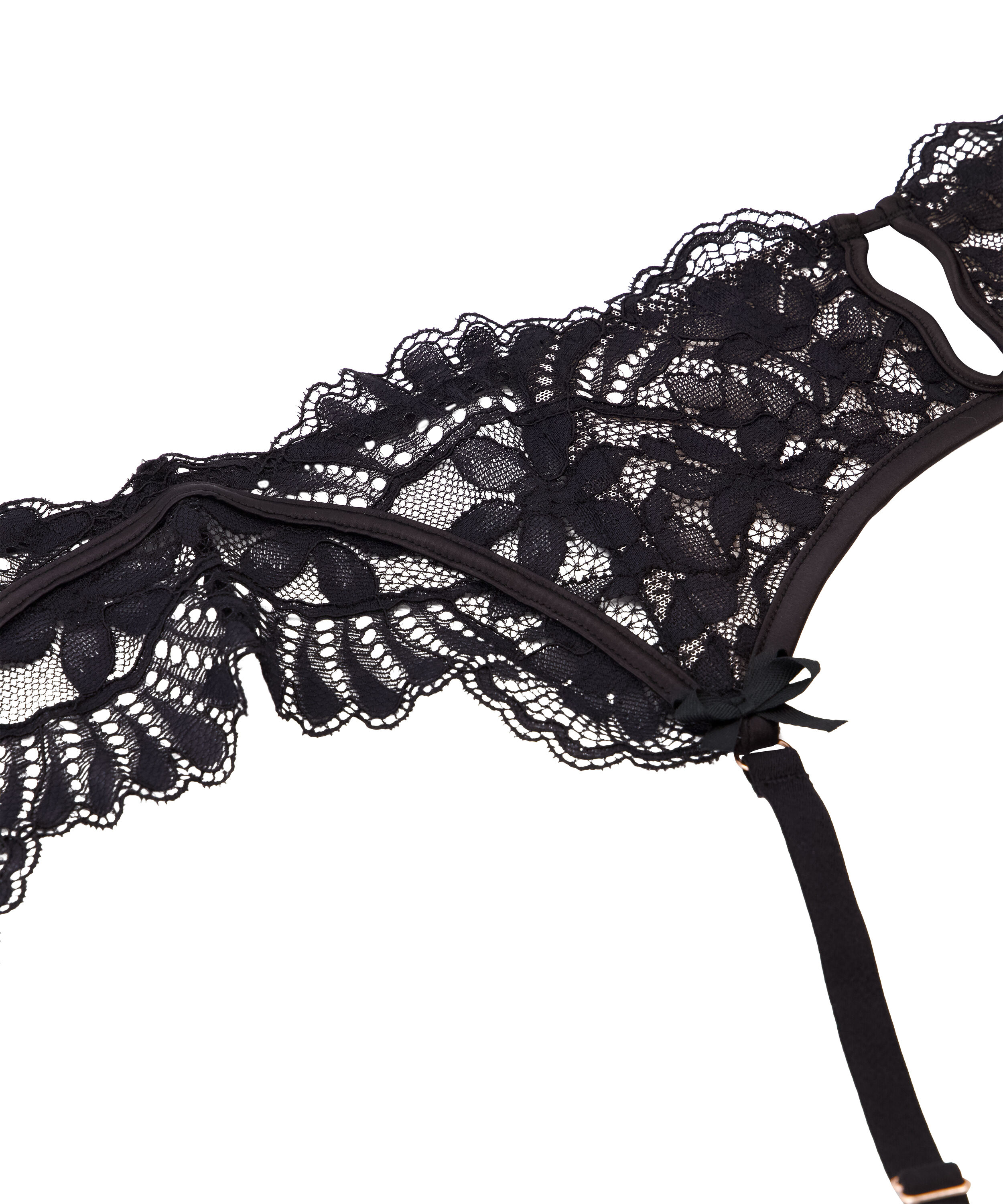 Porte-jarretelles Belcor Noir En Tulle Brodé – Taille FR 42