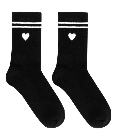 Chaussettes courtes en coton, Noir