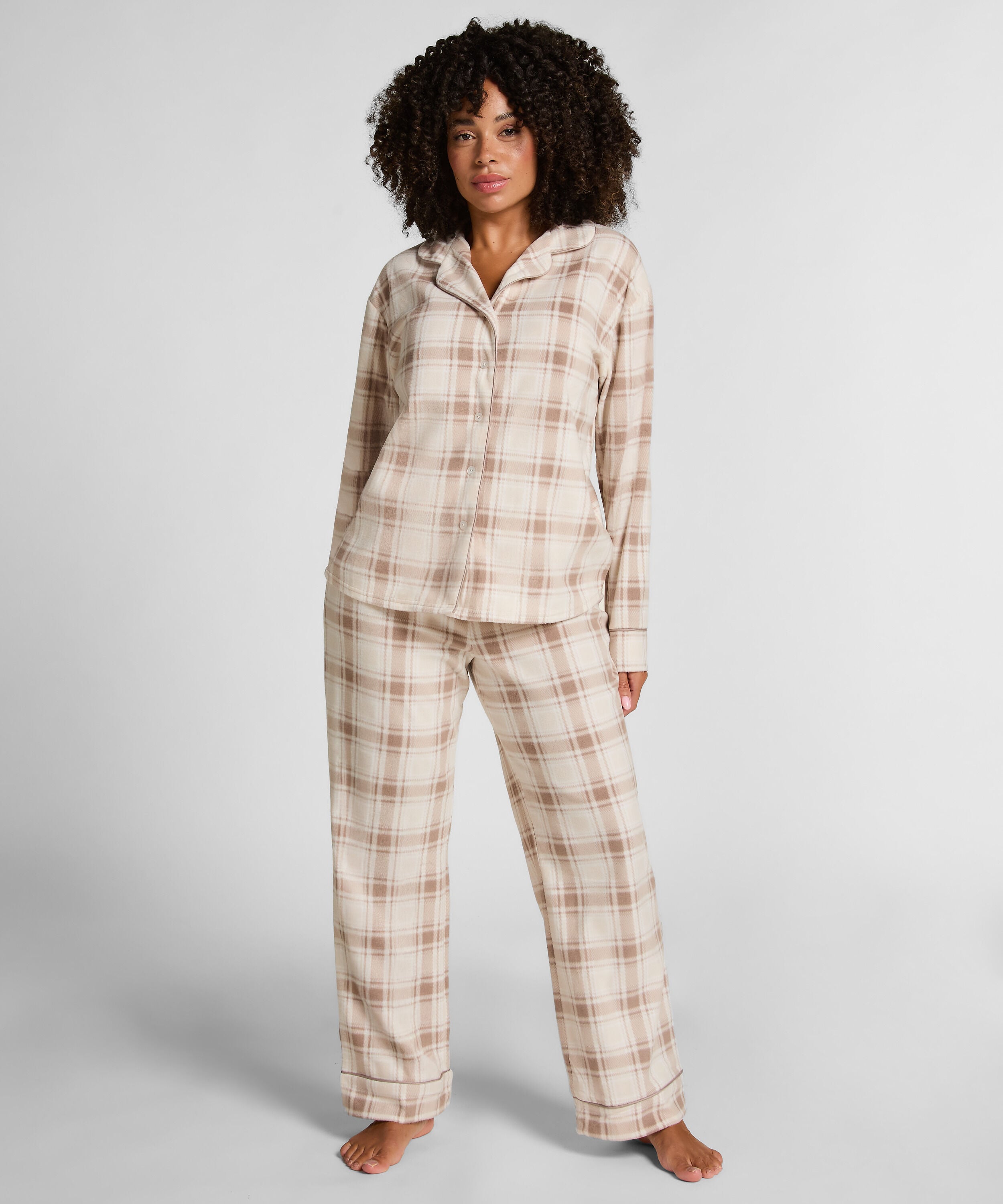Pyjamaset Polarfleece, Weiß Pyjamaset Polarfleece, Weiß