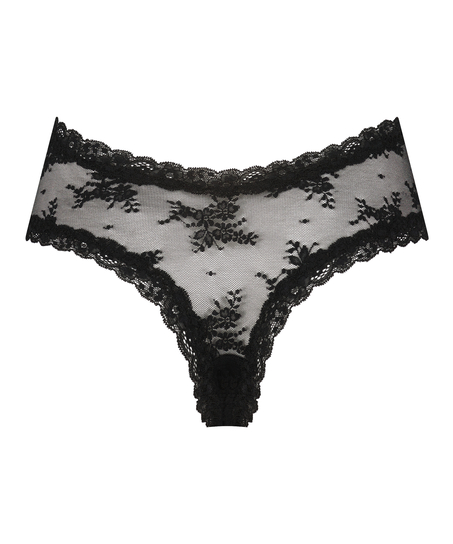 Slip brésilien V-shape mesh, Noir