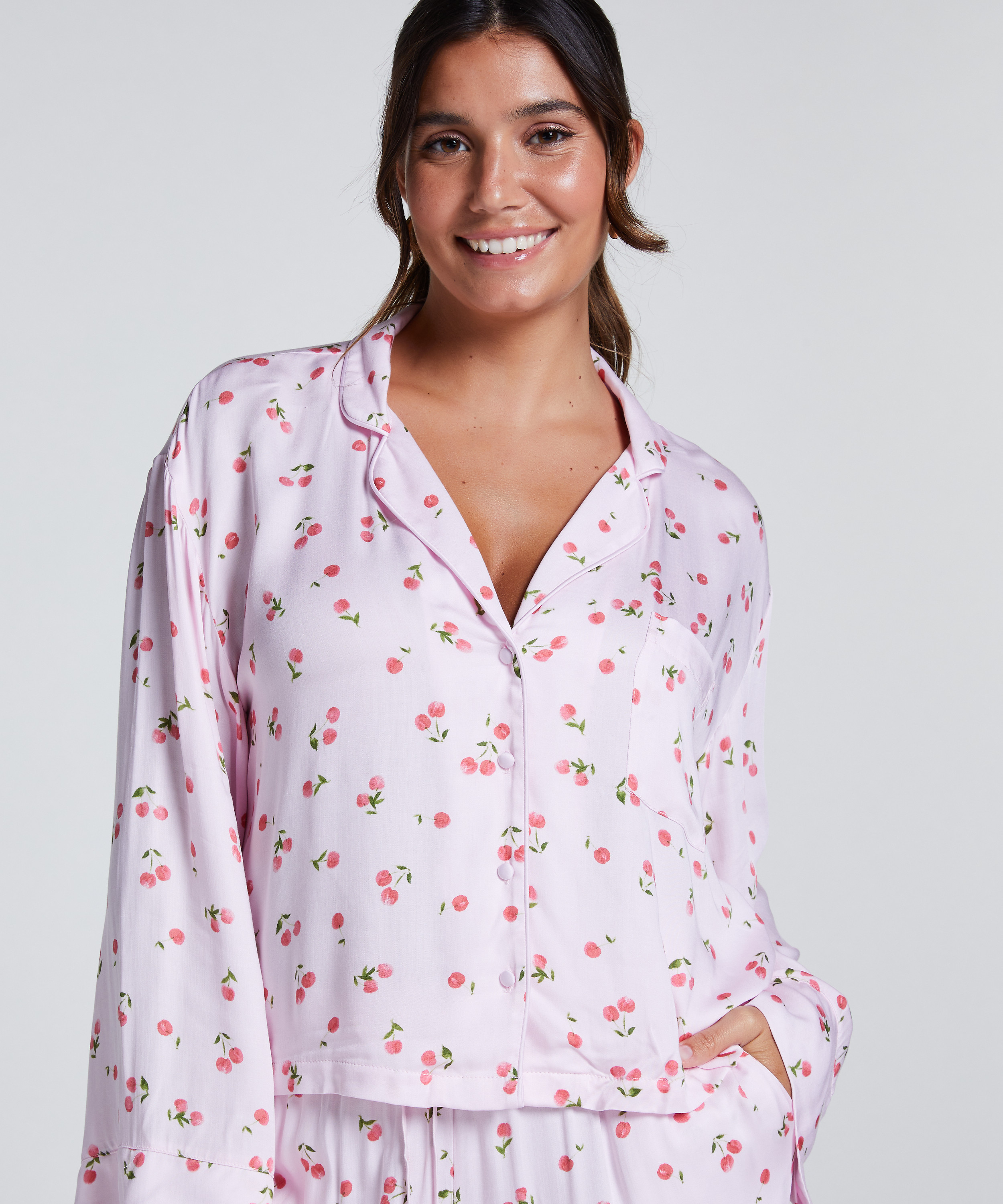 Veste à manches longues Satin, Rose, main