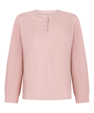 Haut gaufre Henley, Rose, main Haut gaufre Henley, Rose