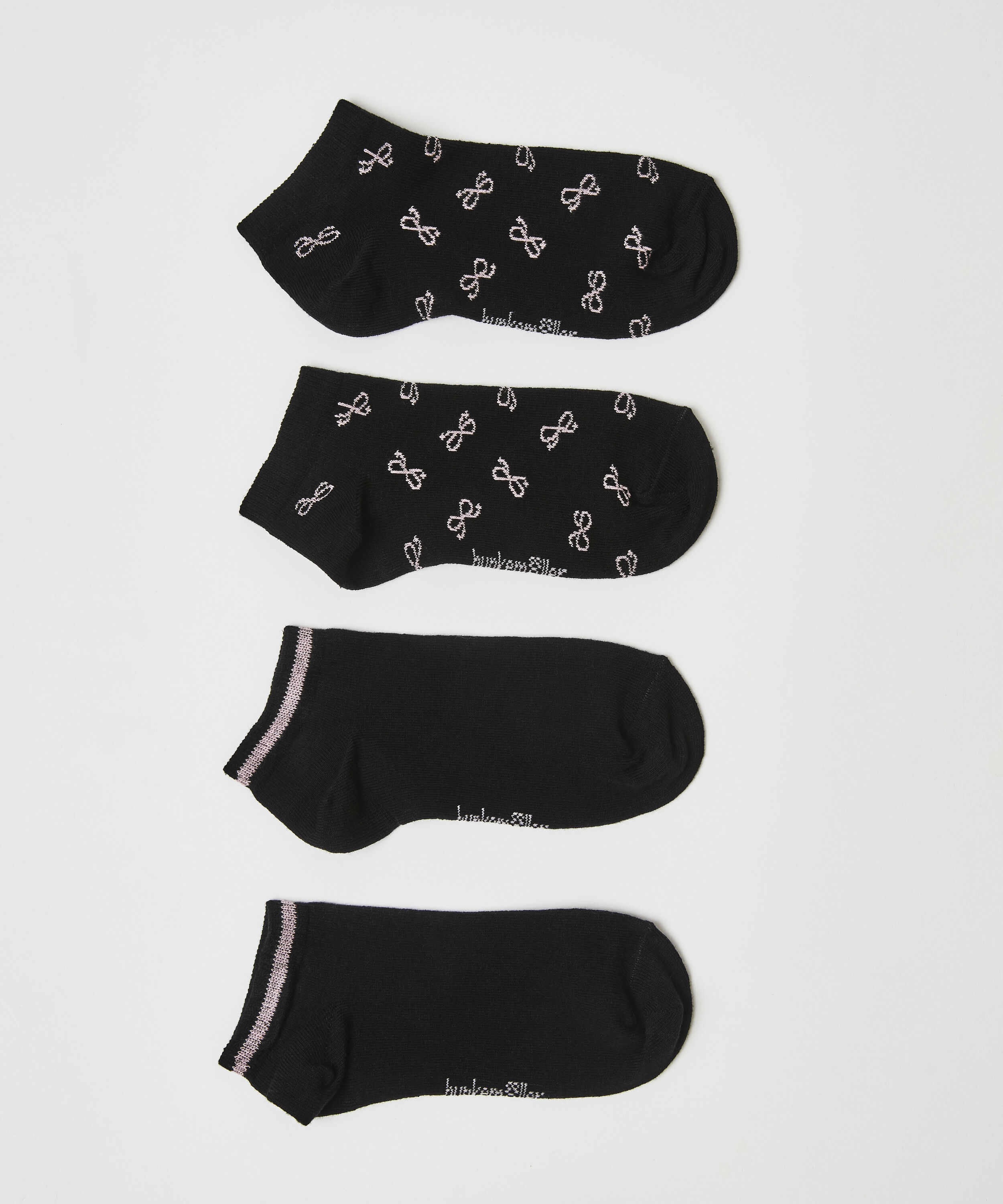 Lot de 2 paires de chaussettes en coton Trainerliners, Noir