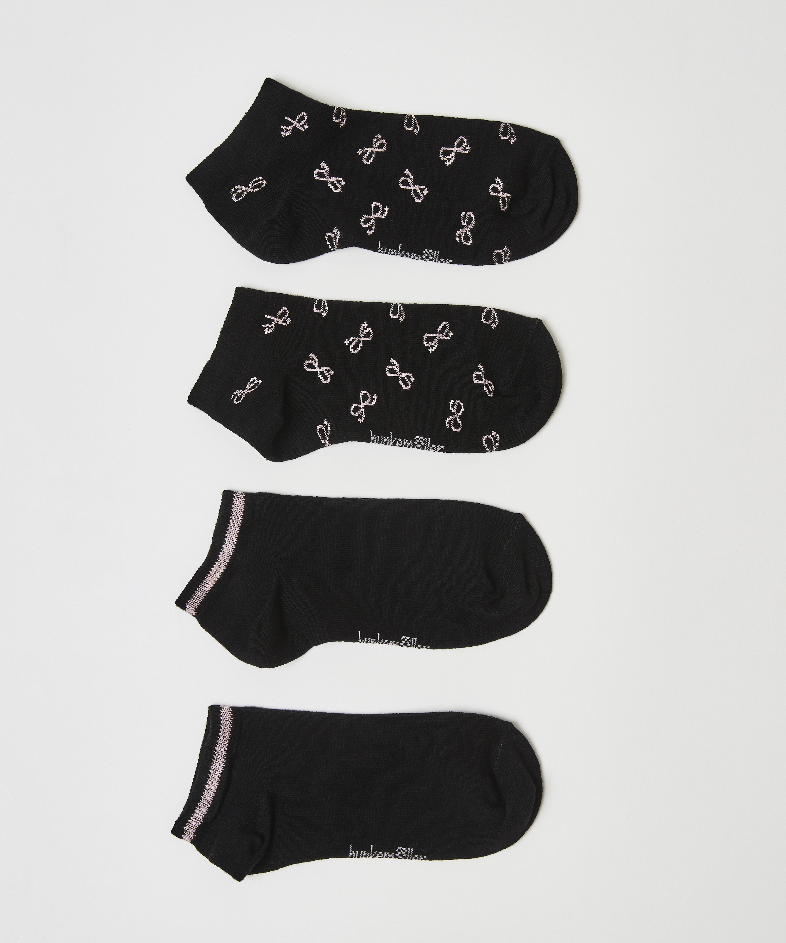 Lot de 2 paires de chaussettes en coton Trainerliners, Noir, main