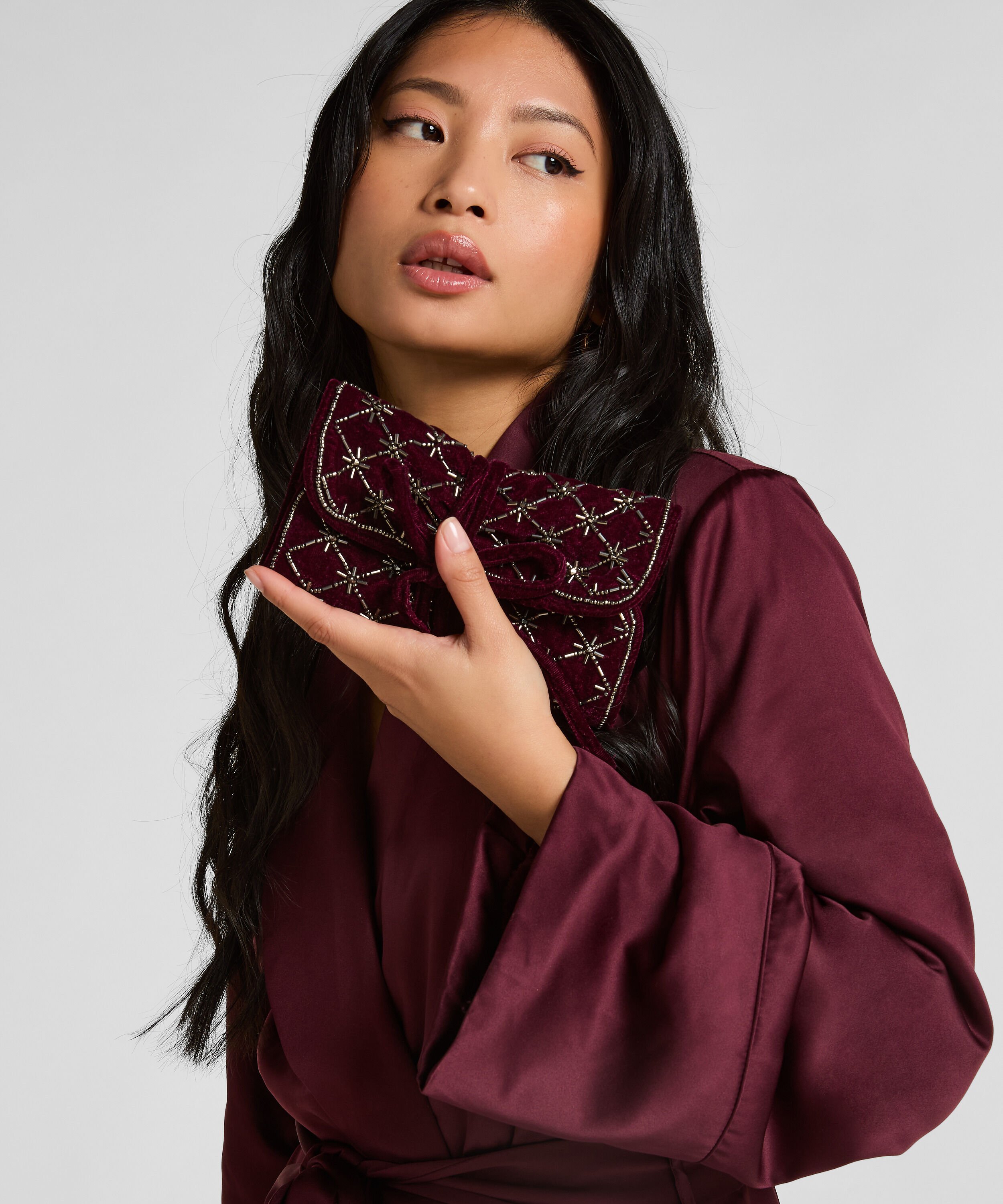 Pochette perlée pour bijoux, Violet