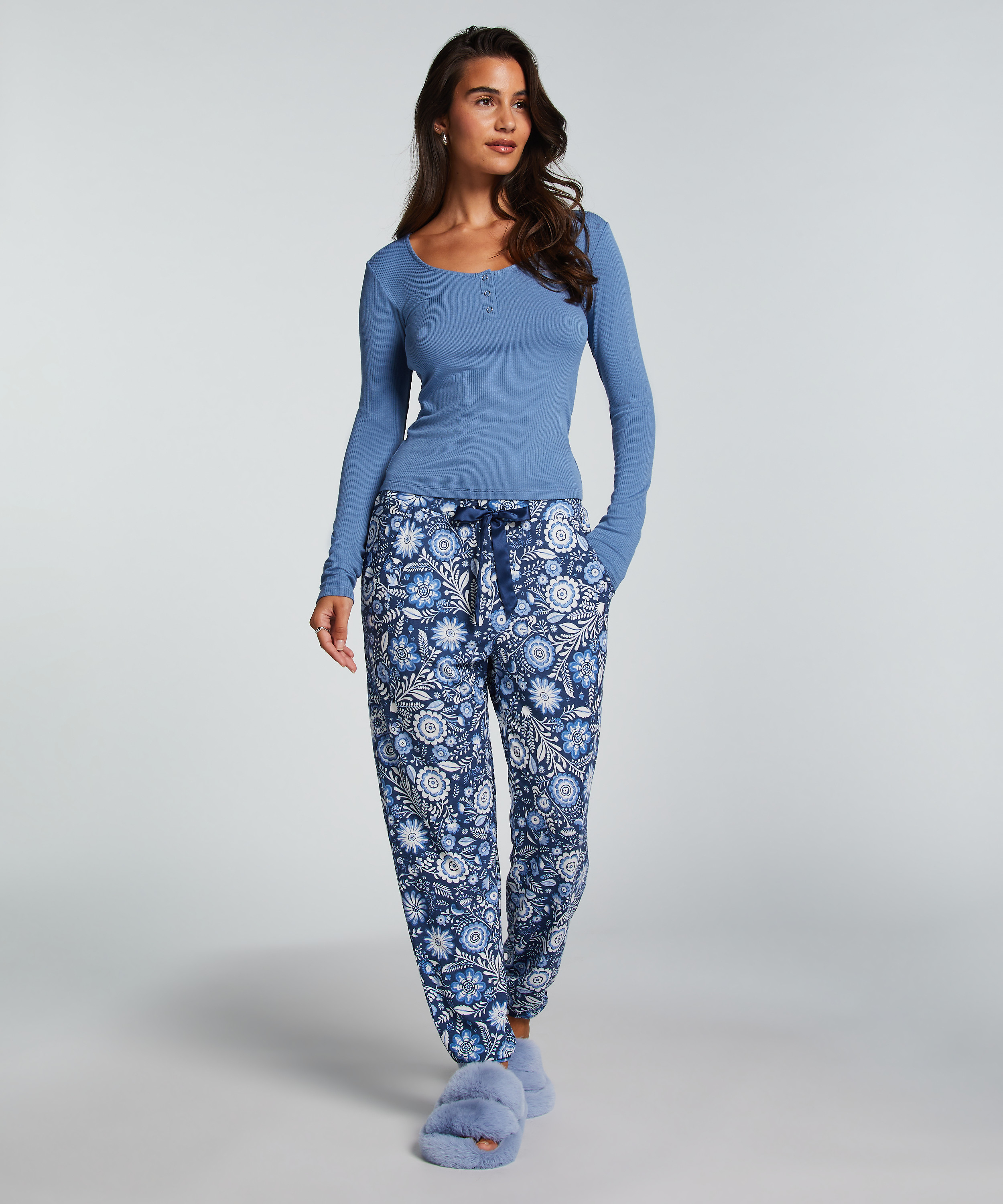 Pantalon de pyjama Jersey, Bleu, main