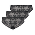 Lot de 3 slips brésiliens invisibles, Noir