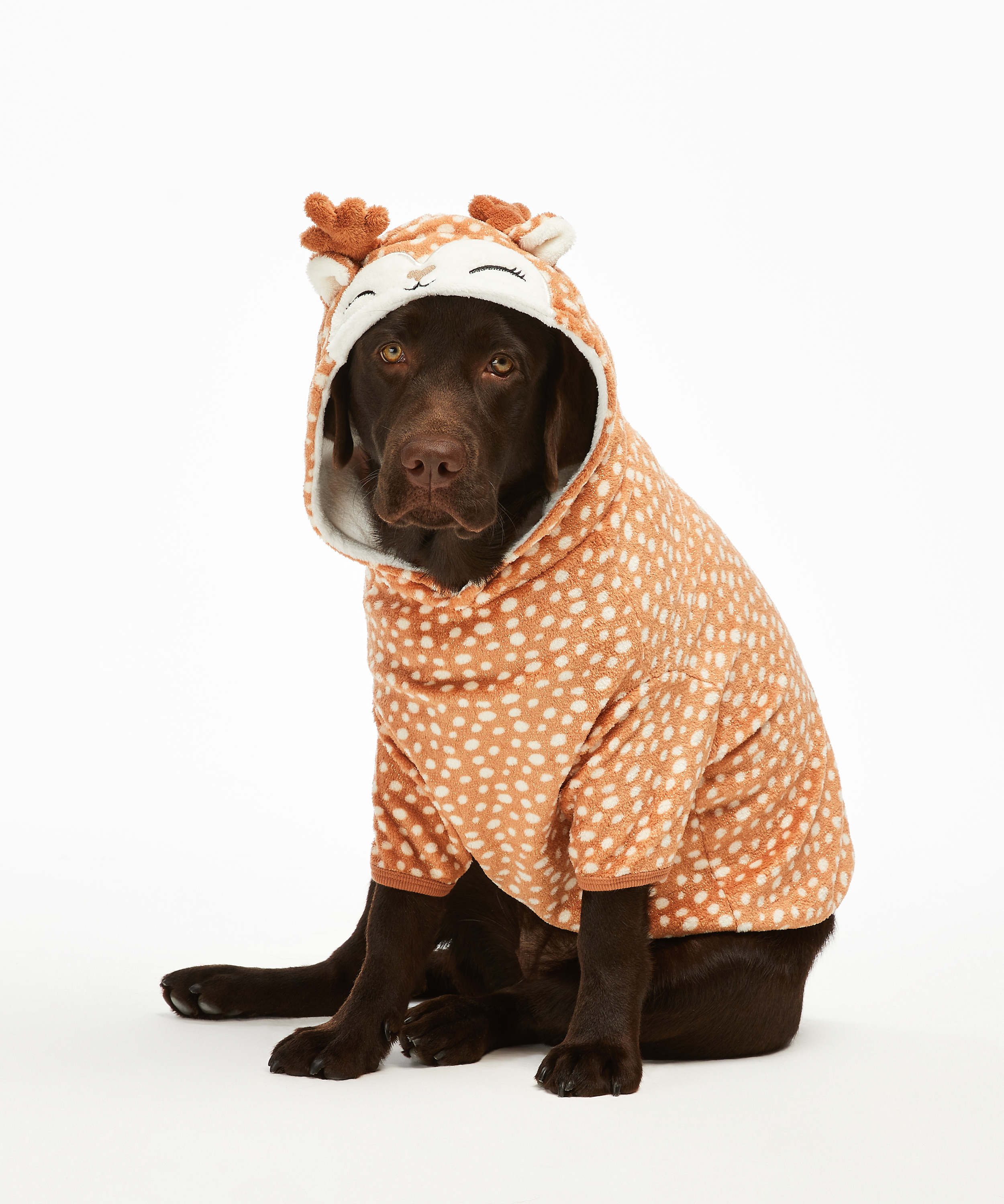 Fleece Hunde-Onesie, Braun, main