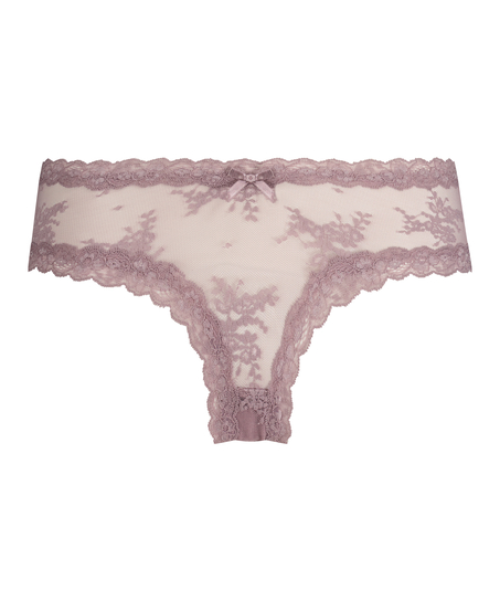 Brazilian V-shape Floral Mesh, Lila