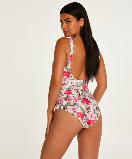 Badeanzug Tropical, Wei&szlig;