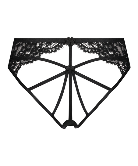 Slip brésilien ouvert Eve, Noir