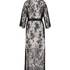 Long Kimono Allover Lace, Noir