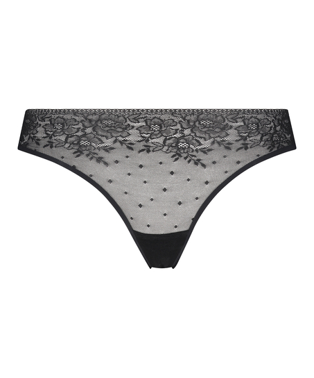 Invisible String Allover Lace, Schwarz