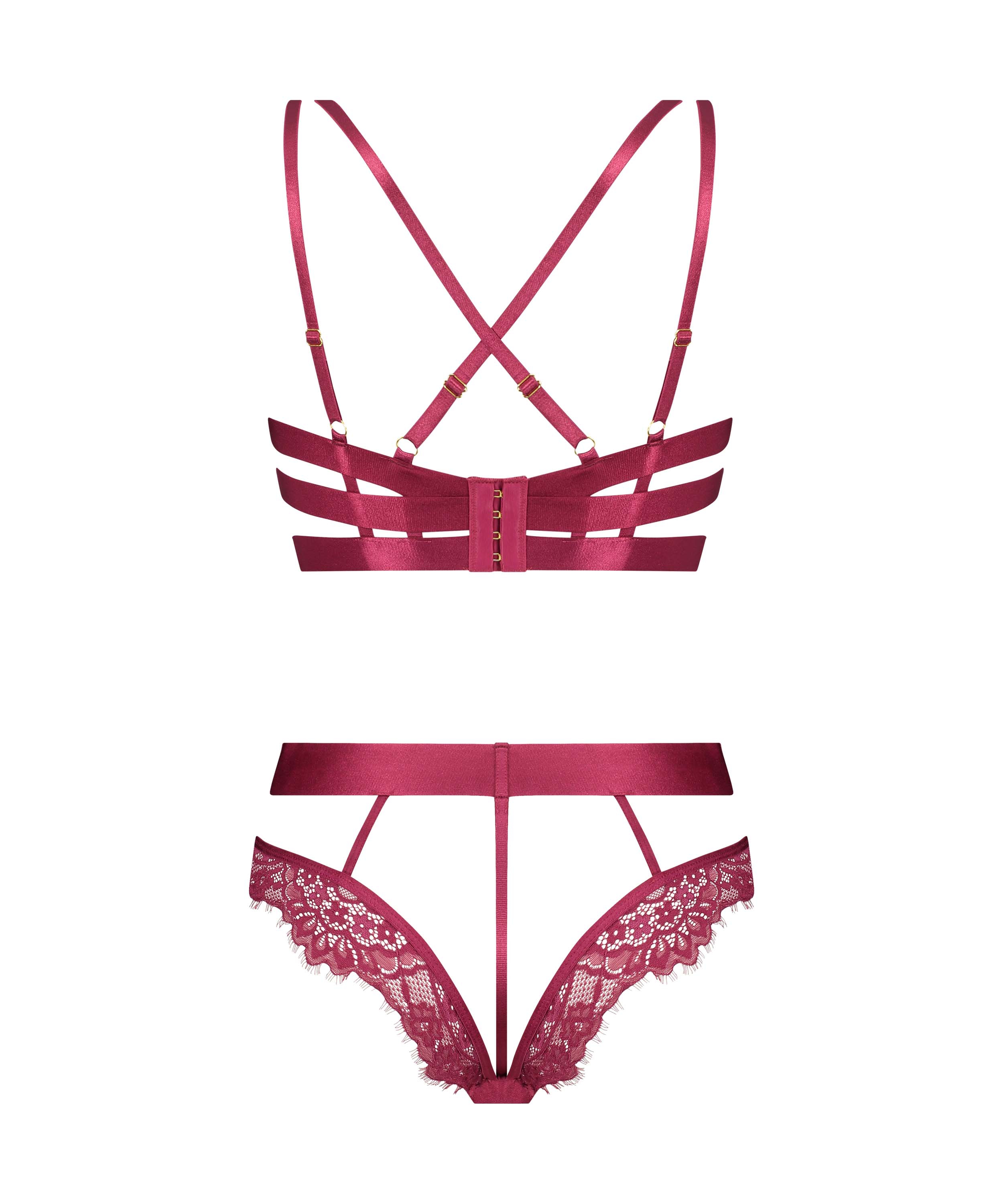 Private Body mit offenem Schritt Flora, Rot, main