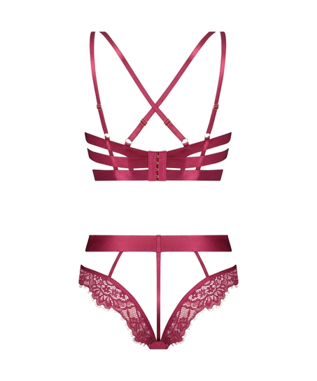 Private Body mit offenem Schritt Flora, Rot